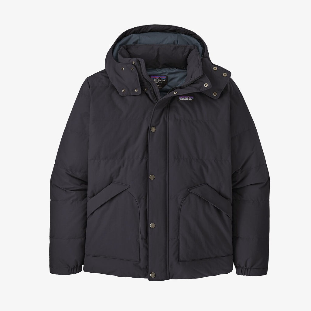 Patagonia men's Downdrift Jacket with recycled fabric and down insulation.