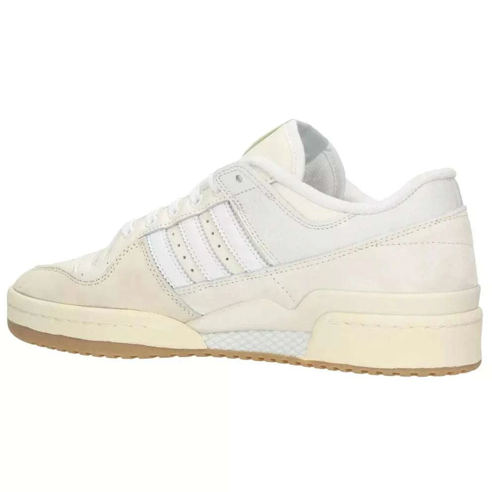 Adidas Forum 84 Low ADV skate shoes in chalk white with leather and suede upper, FY7998.