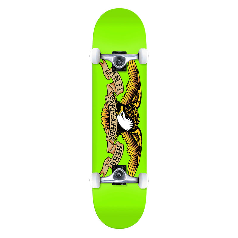 ANTIHERO Classic Eagle Complete 8'0" skateboard with green deck and eagle graphic.