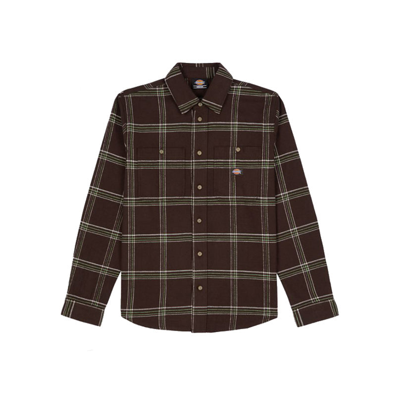 WARRENTON L/S Shirt, 100% cotton flannel, long sleeves, check pattern, two chest pockets.
