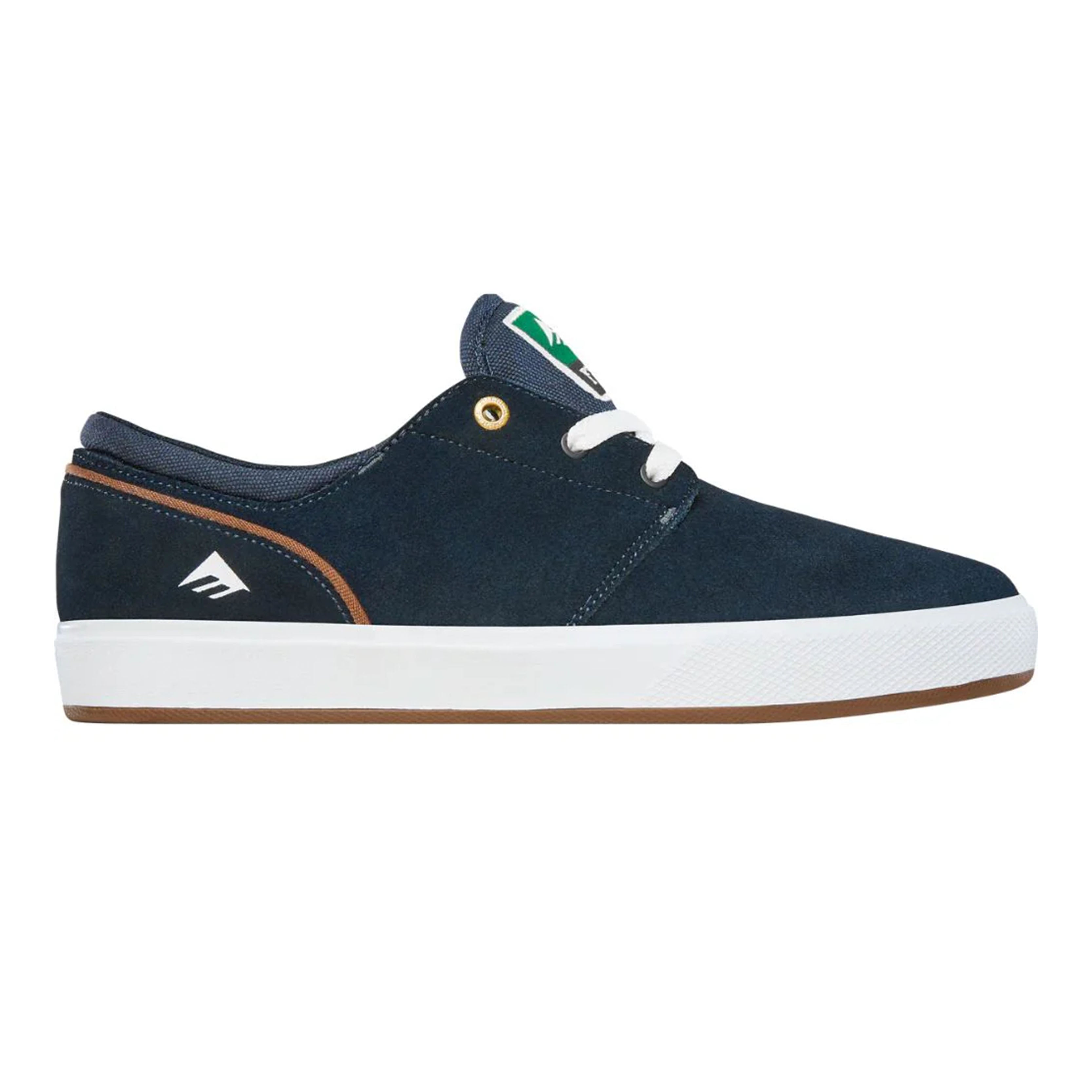 Skateboarding shoe Figgy G6 with suede upper and large medial vent windows for comfort.