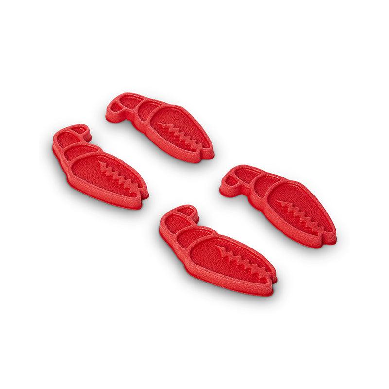 Red MINI CLAWS textured peel and stick grips, 4-pack, 3 inches each.