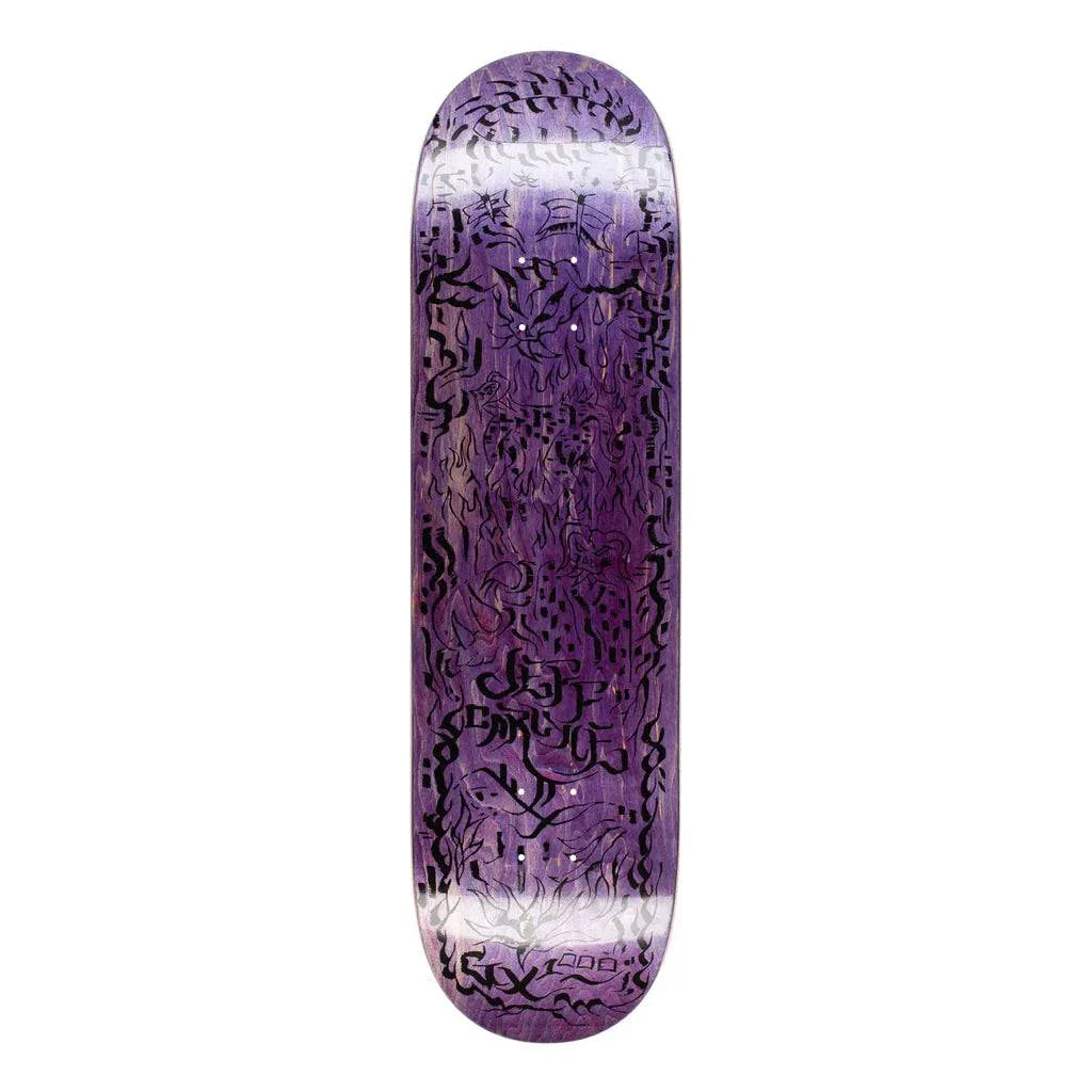 Slow Burn Black Carlyle skeittilauta, violetti alapuoli, koko 8.5" x 32.125".