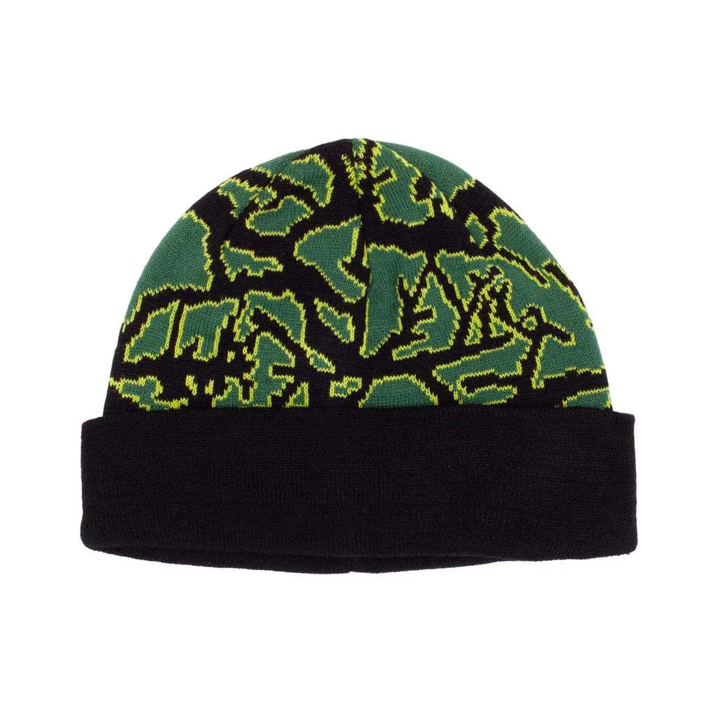 Argon Beanie, mukautetulla jacquard-neuloksella, 100% akryyliä, mustavihreä kuosi.