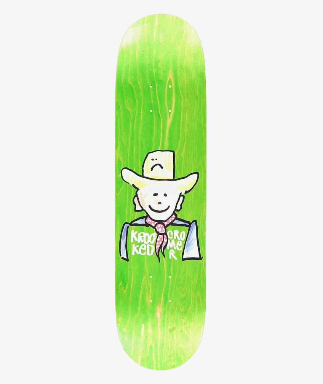 Krooked Cromer Desperado 8.06 skateboard deck with cowboy graphic.
