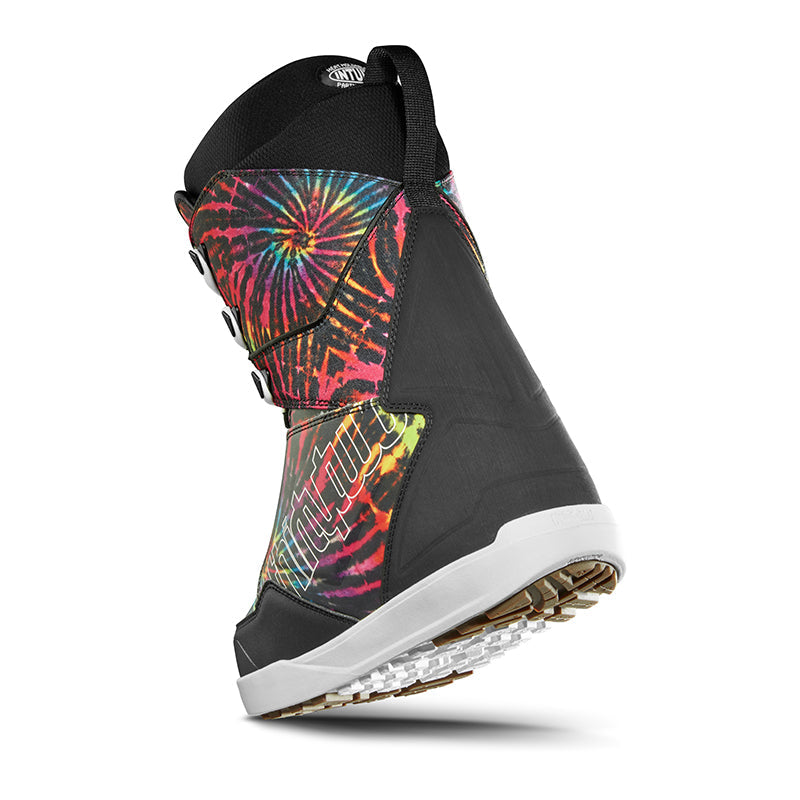 Colorful Lashed Pat Fava boot with performance rubber outsole and medium flex.