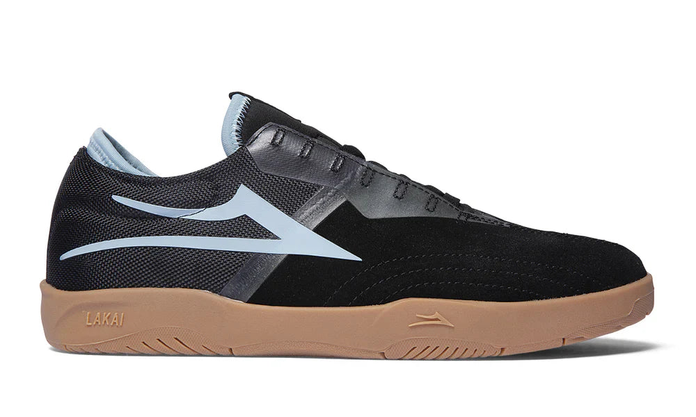 Mod Black/Gum Suede shoe with engineered mesh, navy suede, and flexible XLK cupsole.
