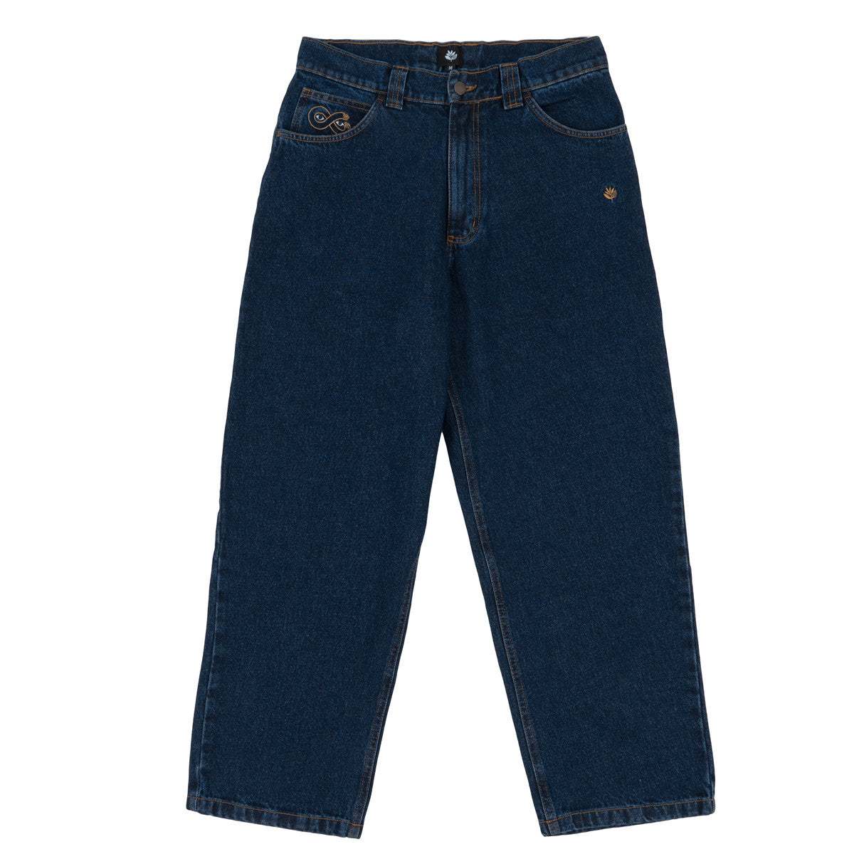 Siniset Og Pants -farkut, laadukas raskas denimi, klassinen väljä istuvuus.