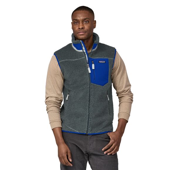 Patagonia m's Classic Retro-X Vest in Nouveau Green, 100% polyester fleece, windproof, Fair Trade Certified™.