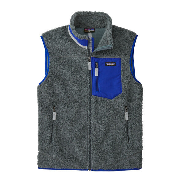 Patagonia men's classic retro-x vest in nouveau green, fleece with windproof membrane.