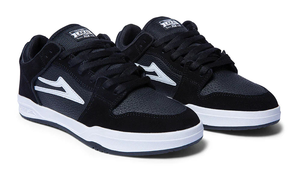 Black Suede Telford Low skateboarding shoes with durable XLK cupsole and pod tread grip.