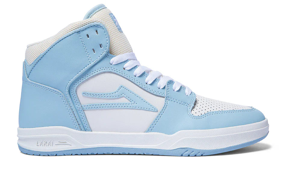 Light blue and cream leather Telford hi-top sneaker with XLK cupsole technology.