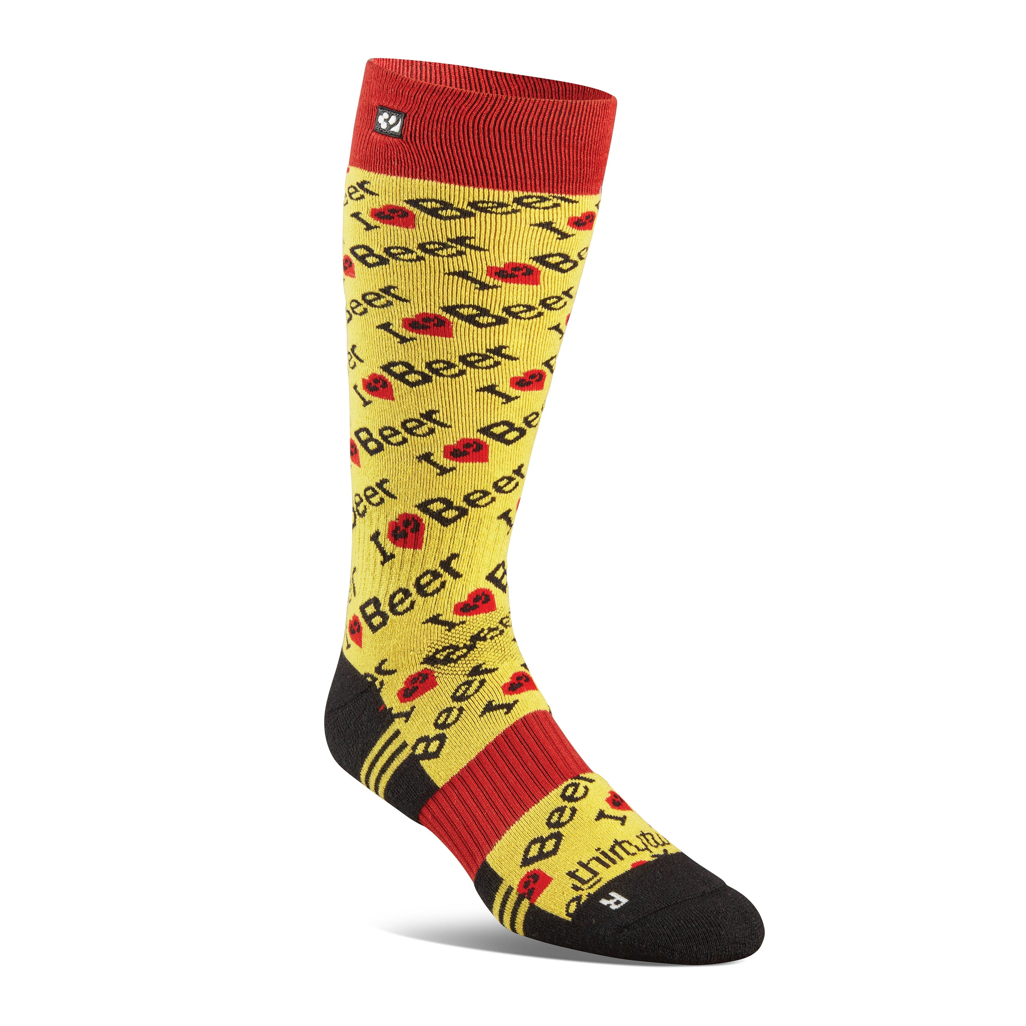 Yellow midweight Tm Merino Sock with advanced integration fit, antimicrobial spandex, and cushion support.