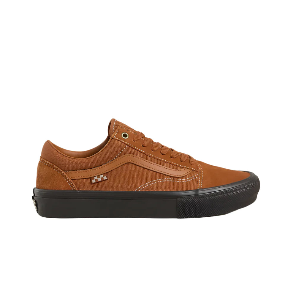 Skeittikengät Skate Old Skool, kestävät, ruskea mokka ja canvas, ikoninen muotoilu, SICKSTICK™-kumipohja, POPCUSH™-pehmuste.