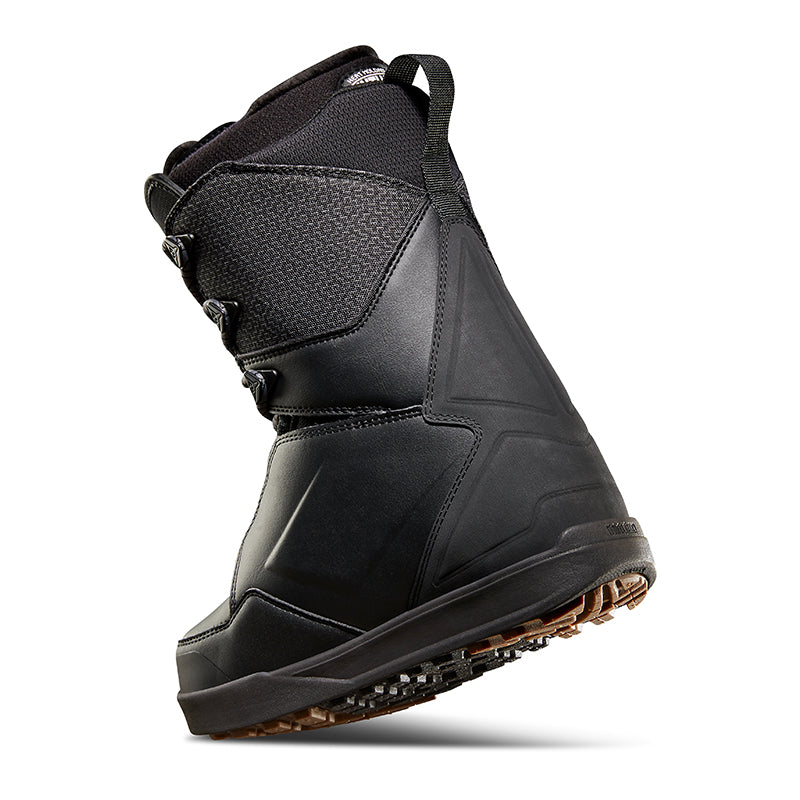 Black lashed women's boot with performance rubber outsole and medium flex.