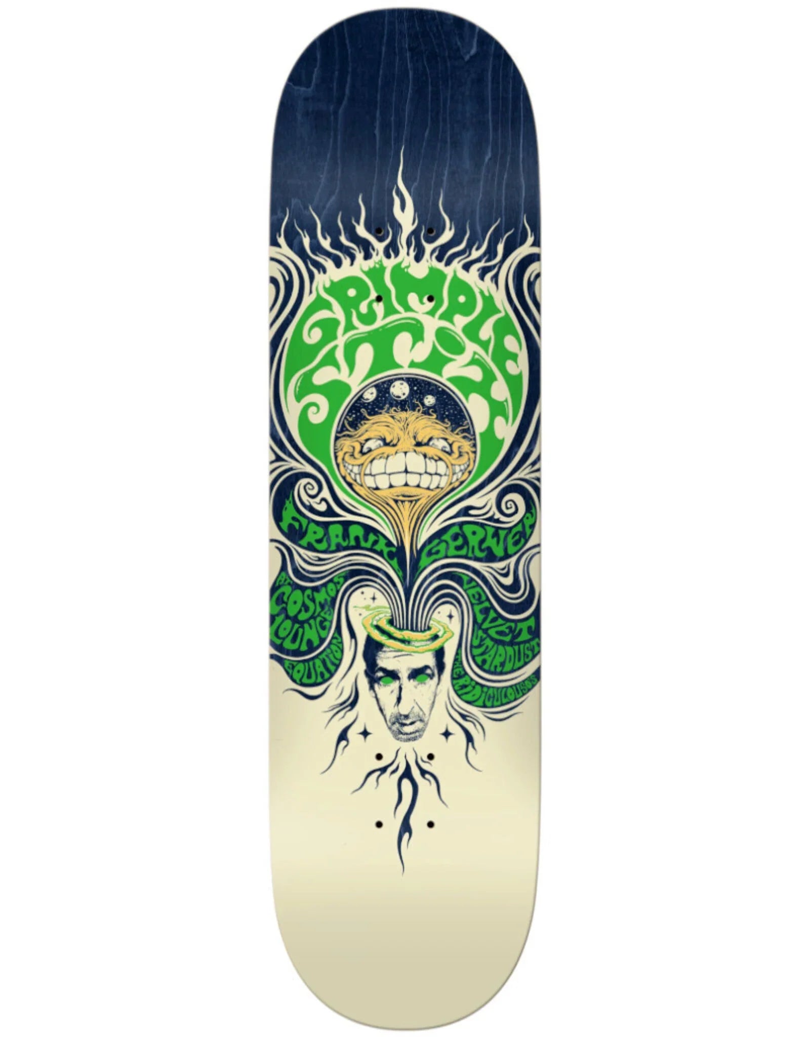 Frank Gerwer Grimple Stix Litho 8.5 tuuman skeittidekki värikkäällä taiteella.