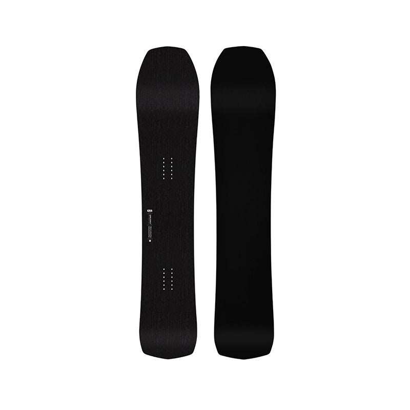 Lightweight Transition Finder Plus snowboard with diamond nose and tail for enhanced stability and powerful riding.
