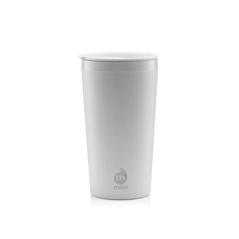 CERAMIC TUMBLER 16 WHITE WITH LID 