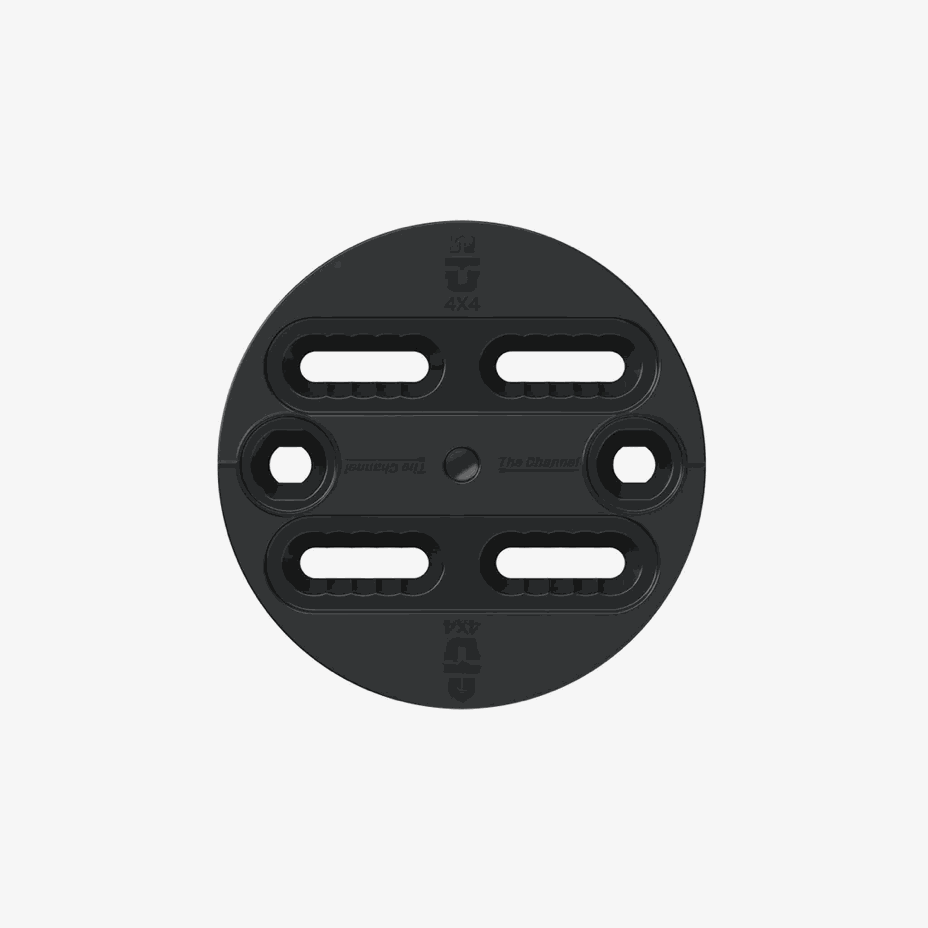 CAMBER DISK with mounting hardware for bindings, enhances hardware stability.