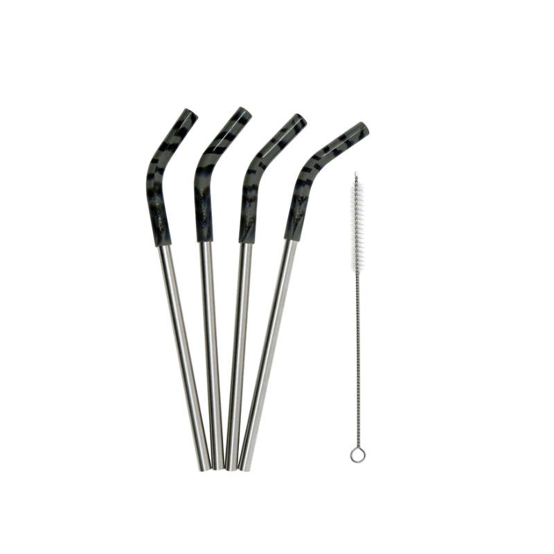 STRAW SET 4 x GREY & 1 BRUSH