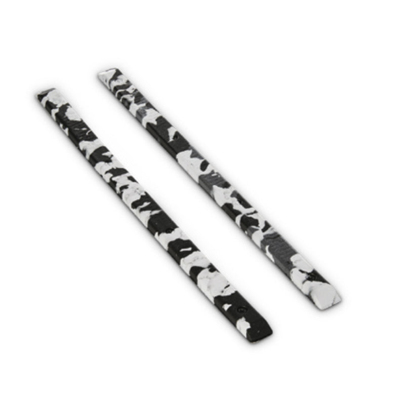 SKATE RAILS for snowboards, black and white foam with gripping texture.