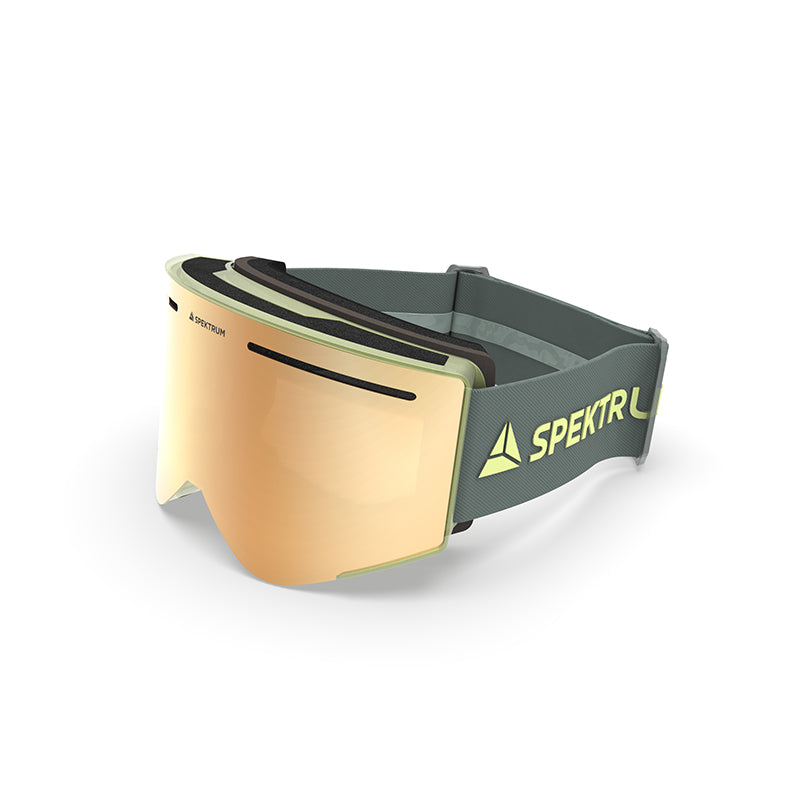 HELAGS SUMMIT BIO PLUS -hiihtolasit lime/oliivinvihreä, 90% biohajoavaa materiaalia, BIOptic polarisoidut linssit ruskealla sävyllä, UV400-suojaus.