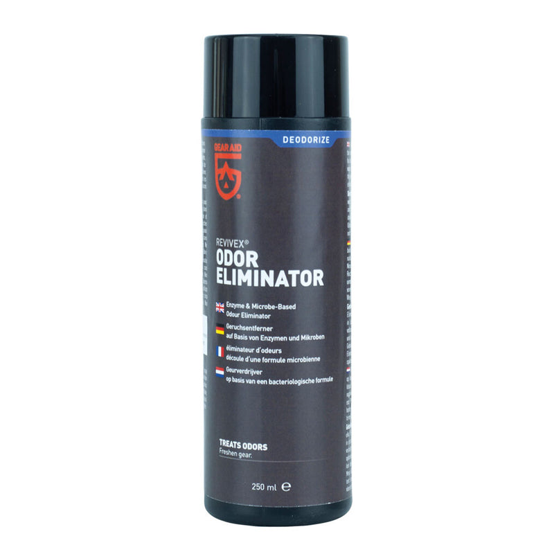 McNett Mirazyme odor eliminator bottle, 237 ml for sports equipment.