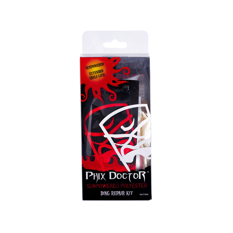 PHIXDOCTOR Sun Powered Polyester Ding Repair Kit with Silmar resin and accessories.