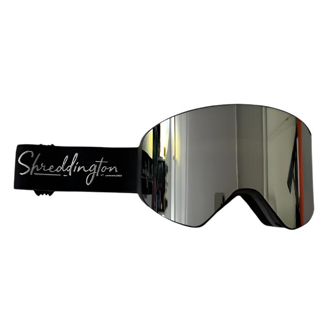 MAGNET BLK snow goggles with chrome lens, adjustable strap, and proprietary Shreddington frame design.