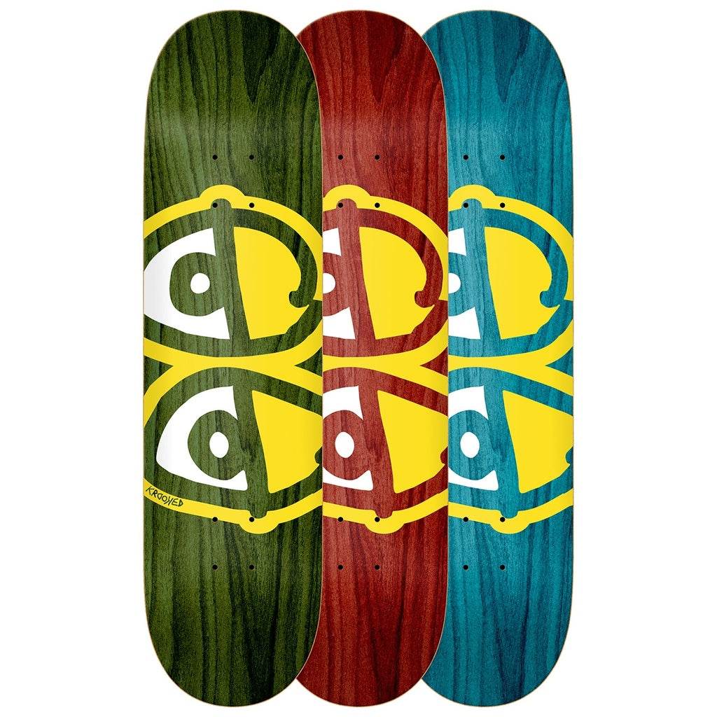 Krooked Eyes 8.06 skateboard deck with colorful eye graphics.