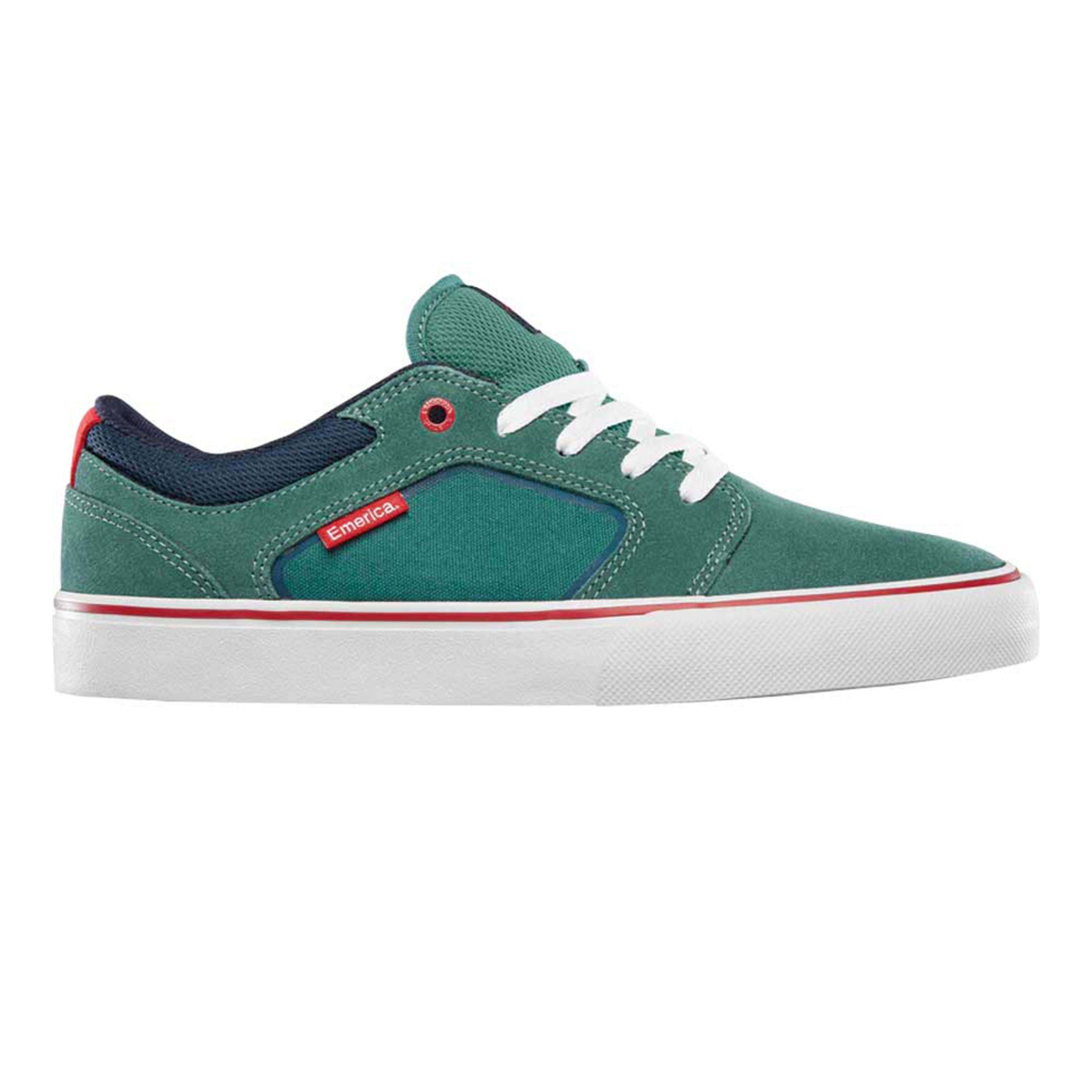 Green 'Cadence' skate shoe with suede/canvas, vulcanized construction, and EVA foam footbed.