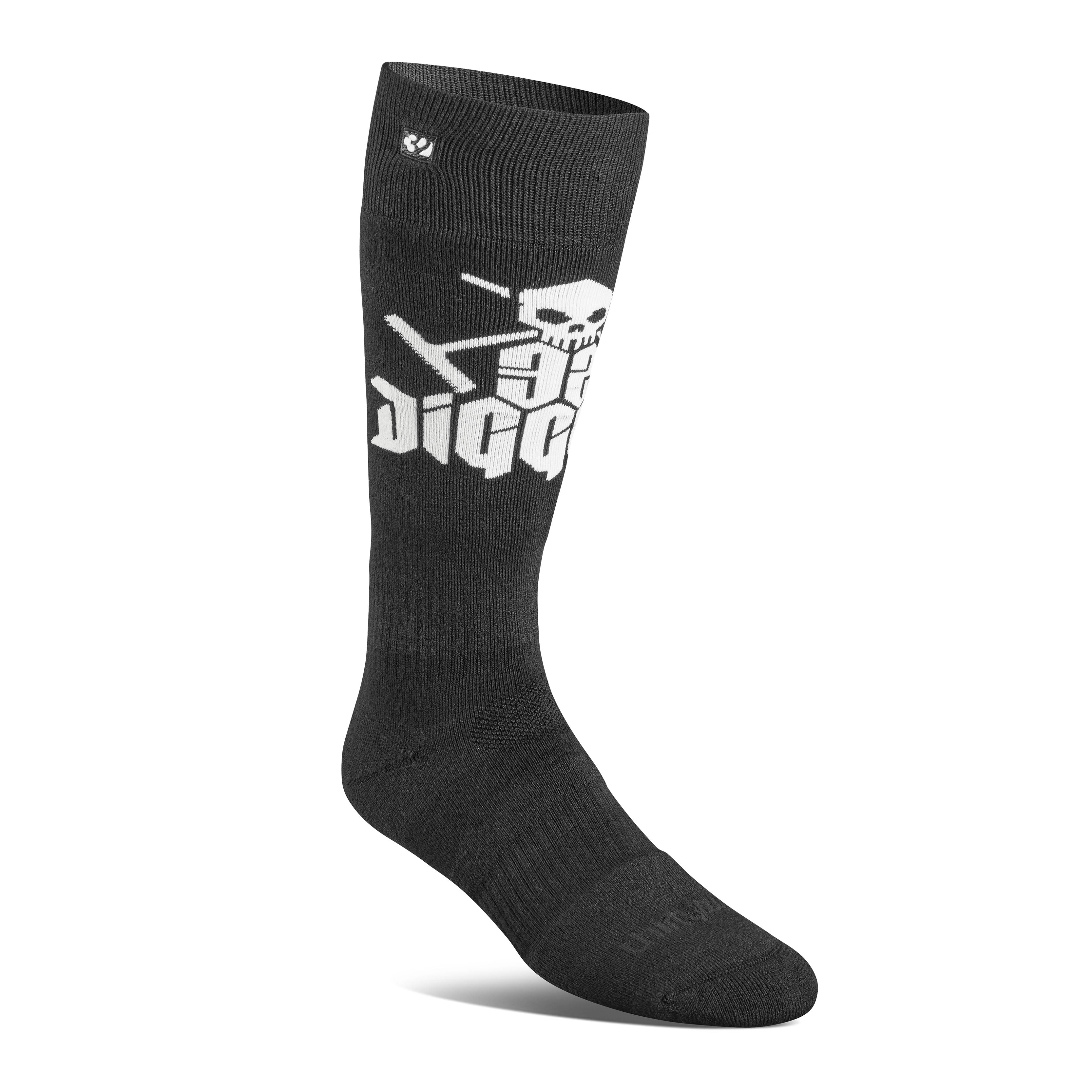 Black and white Diggers Merino Sock, midweight merino wool blend with ASI Fit and arch support.