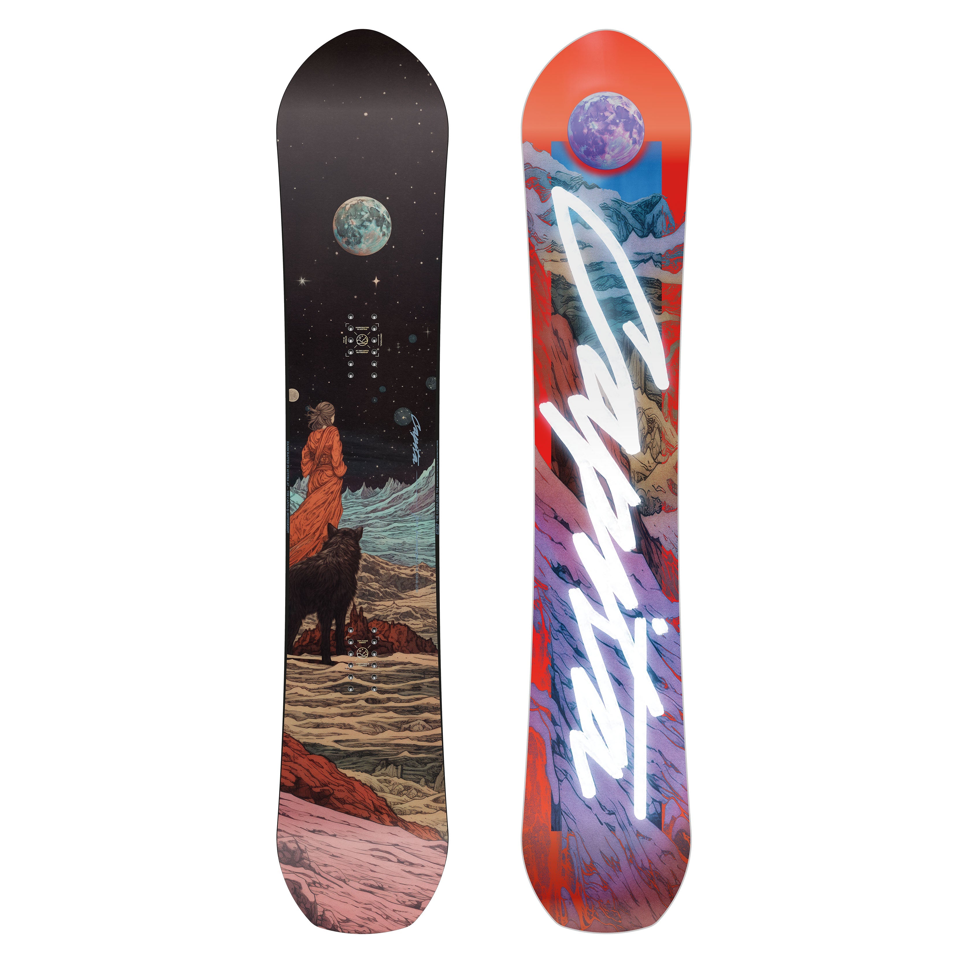 EQUALIZER 24/25 snowboard, all-mountain freeride, hybrid camber, women's high-performance board.