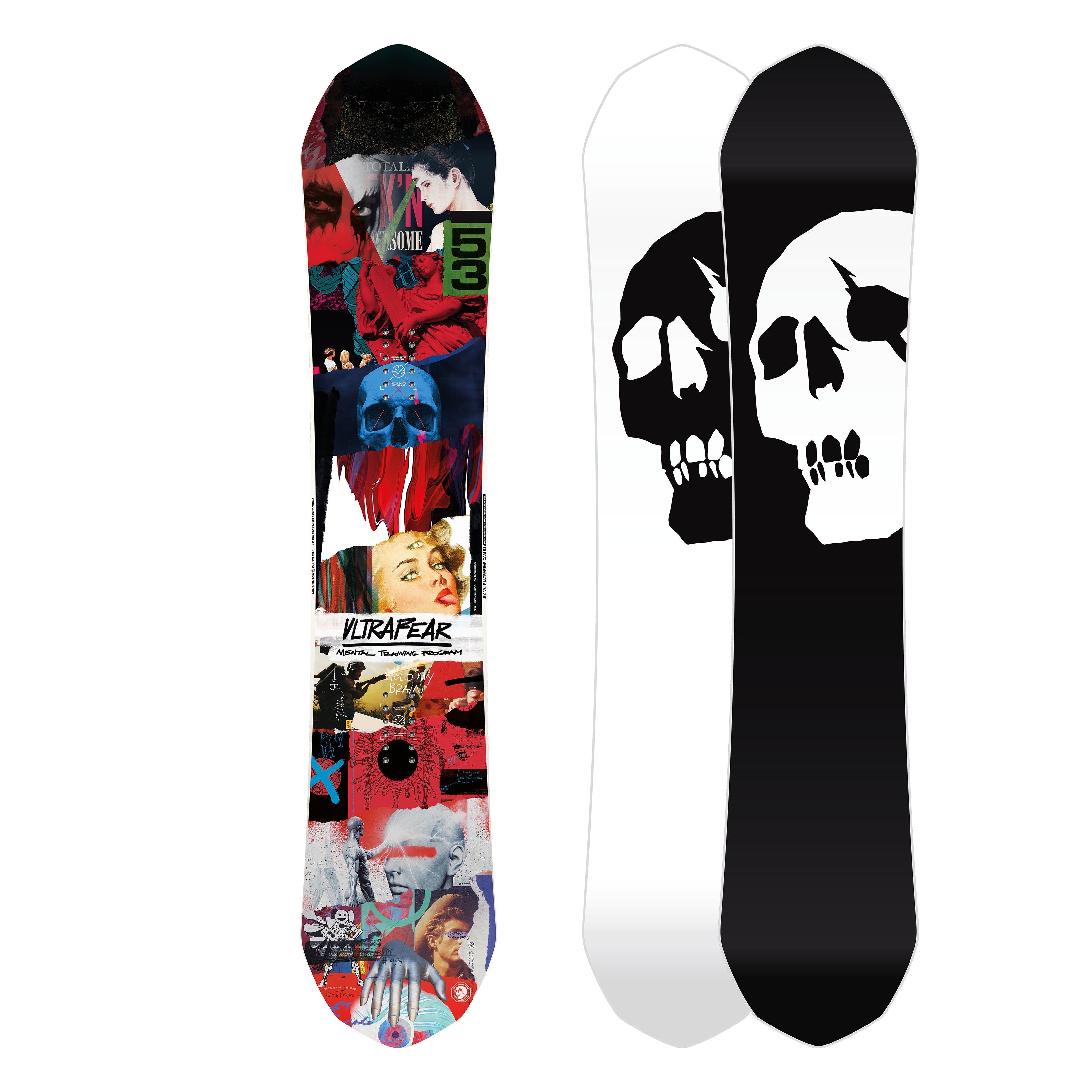 ULTRAFEAR 24/25 snowboard with vibrant graphic design featuring a skull motif.