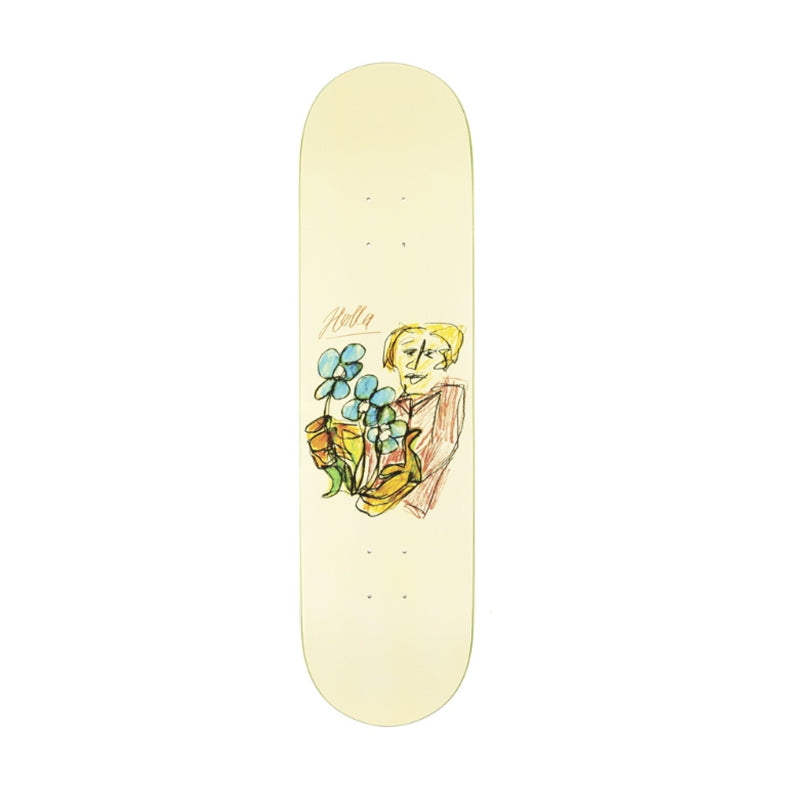 Skateboard deck "FOR YOU 8.5"" with floral artwork by Antti Heikkinen, low concave, manufactured in Canada.