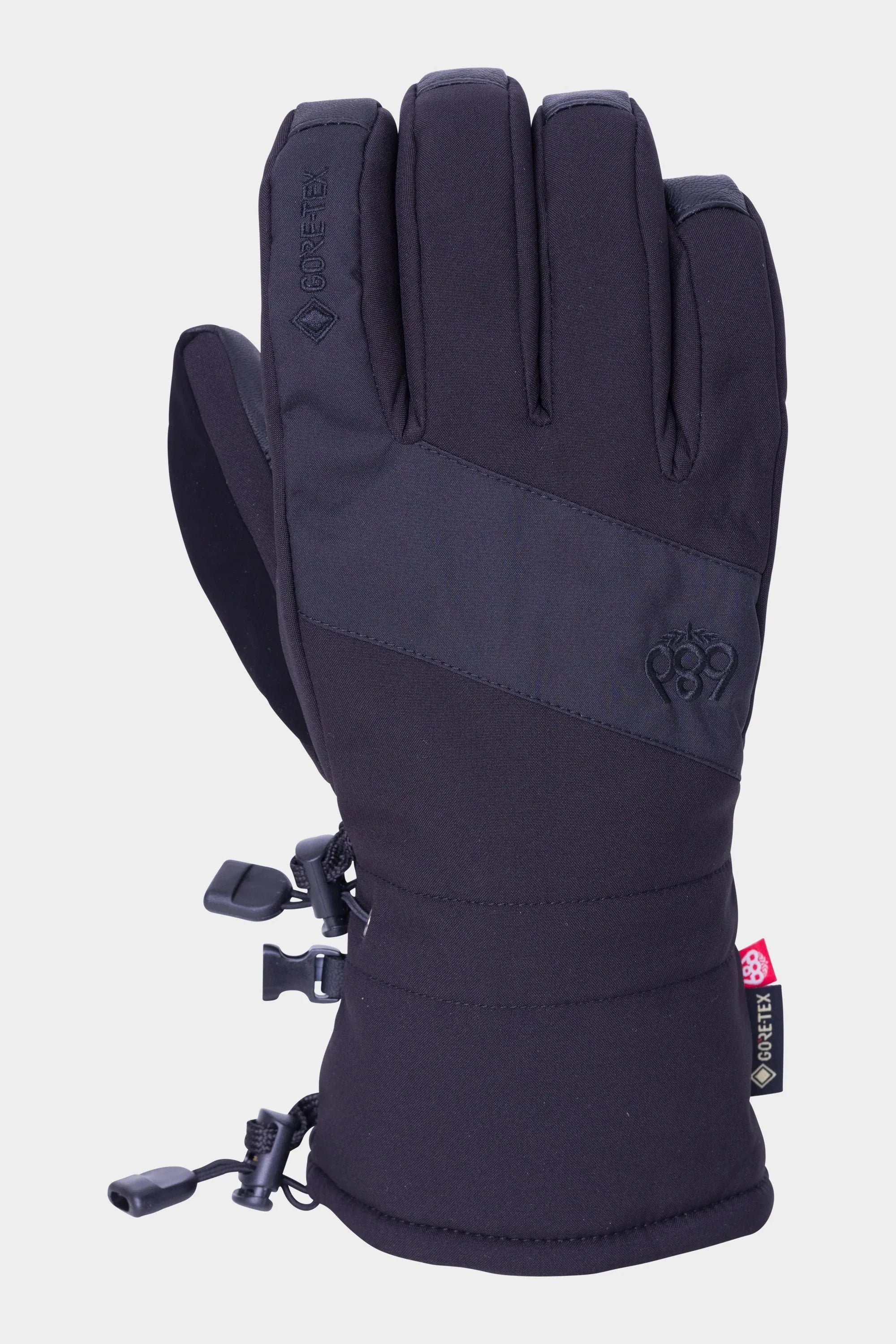 Gore-Tex Linear Glove with waterproofing, adjustable bungee cuffs, and touchscreen technology.