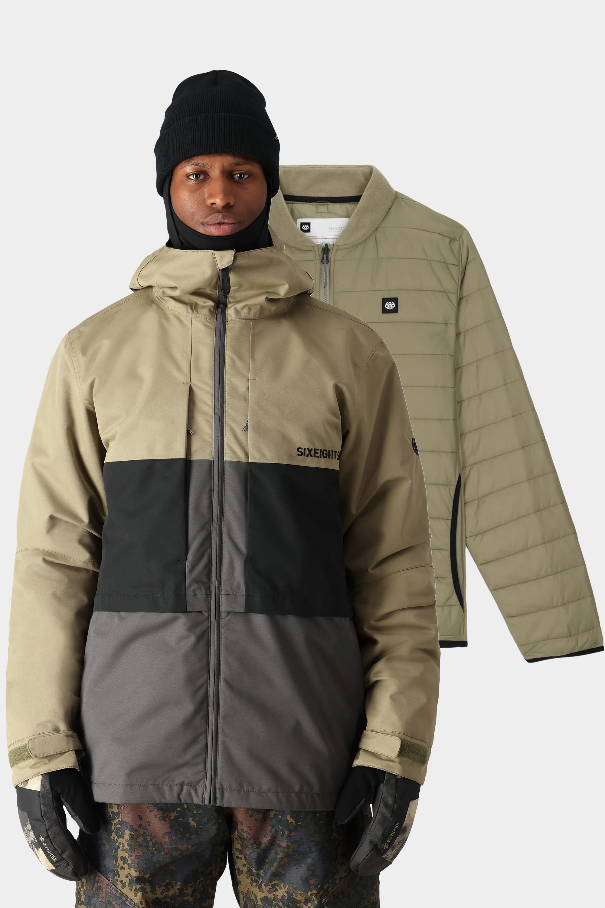 Smarty 3-IN-1 Form Jacket with water repellency, recycled polyester, and waterproof zippers.