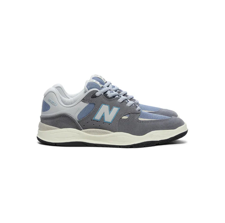 New Balance NM1010JP grey and blue skate shoes with premium suede and leather upper.