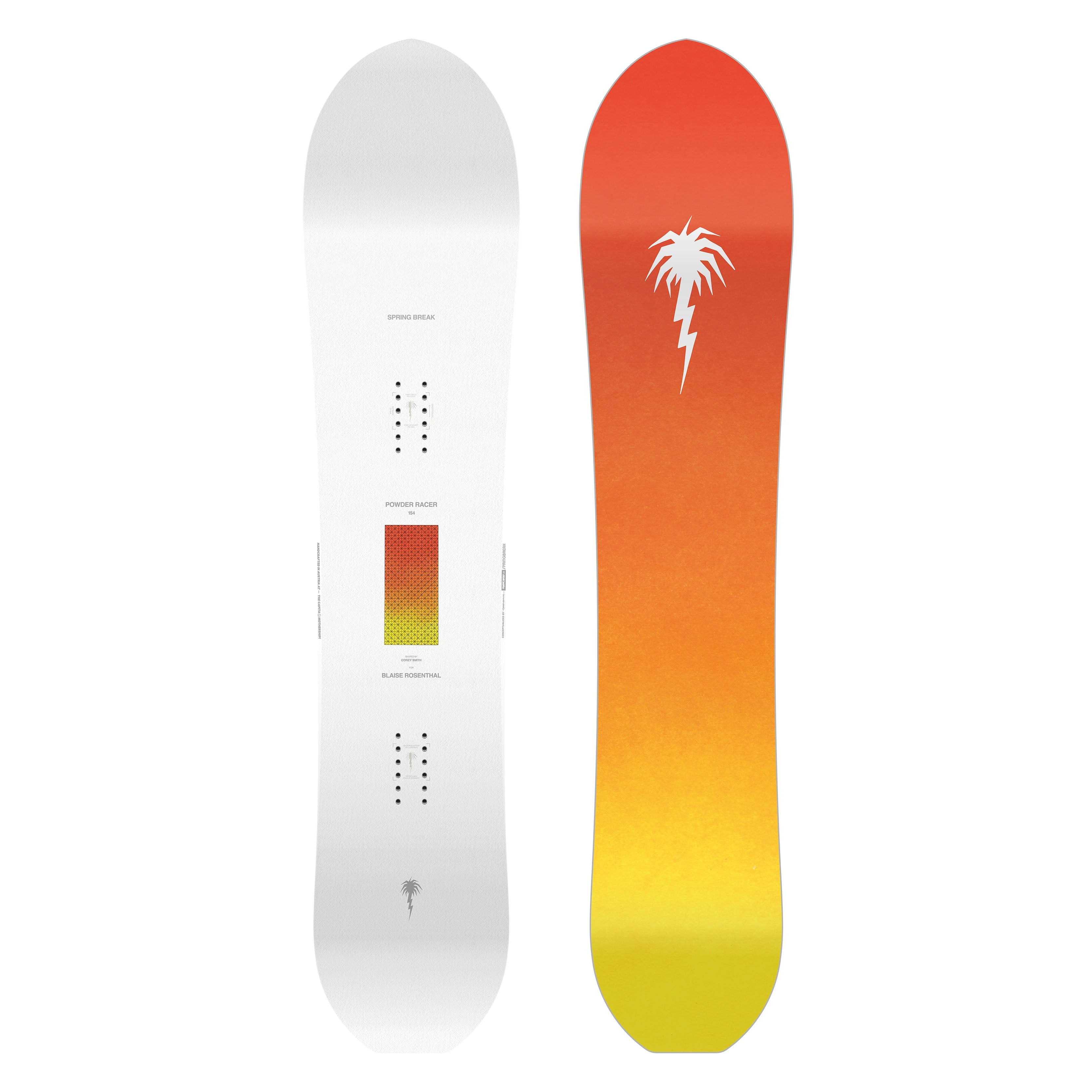 SPRING BREAK – POWDER RACERS 24/25 snowboard with vibrant gradient design