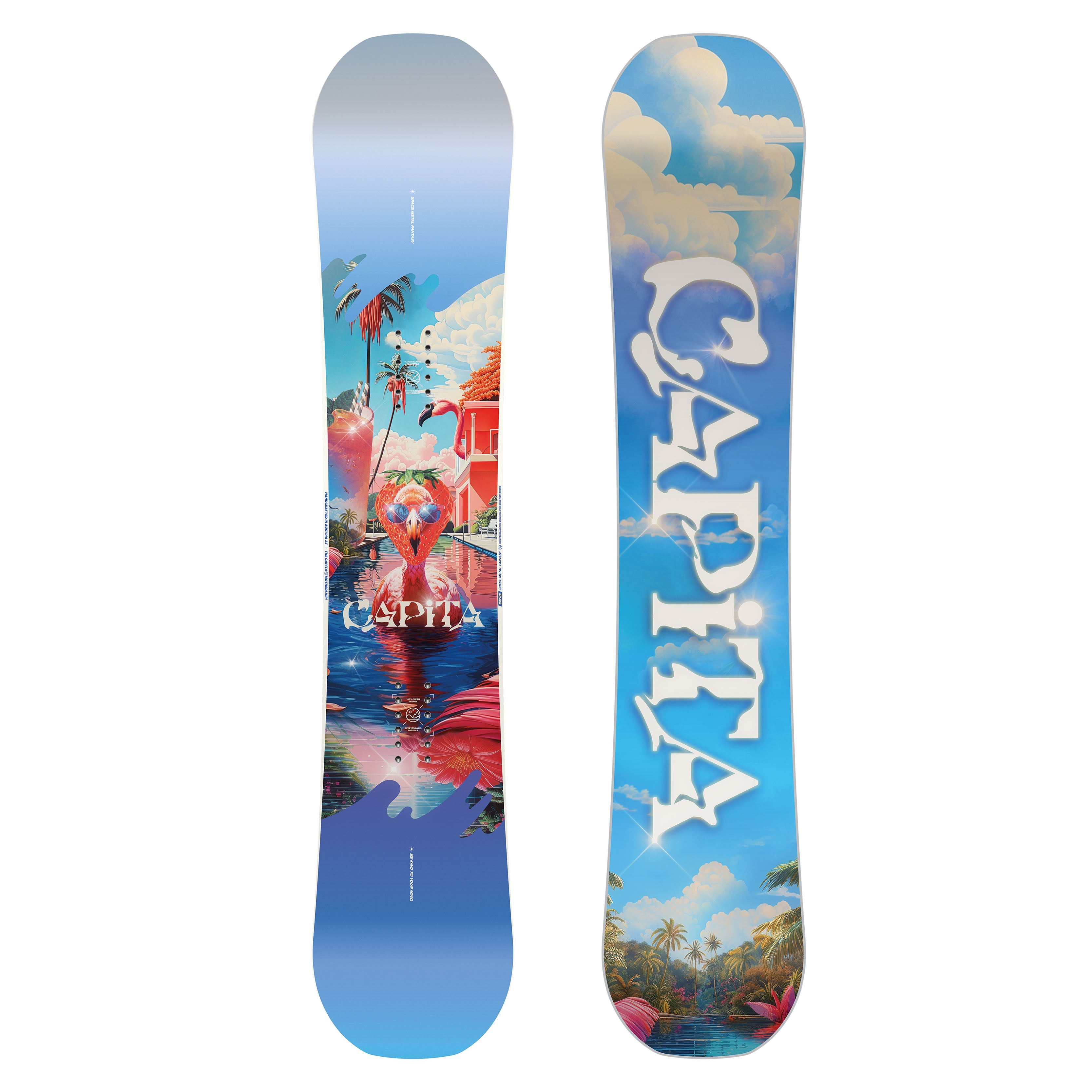 SPACE METAL FANTASY 24/25 snowboard with vibrant graphics, designed for versatile performance in park and powder terrain.