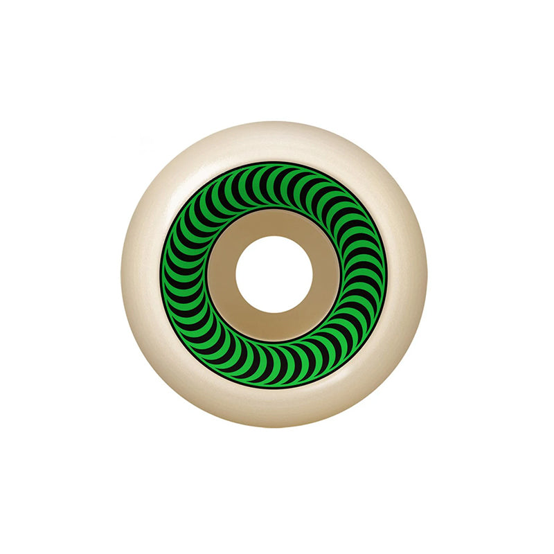 OG CLASSIC 99a skateboard wheel with green and black swirl pattern.