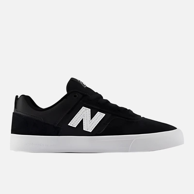 New Balance NM306BLJ black skateboarding shoe with vulcanized outsole and rubber underlay.