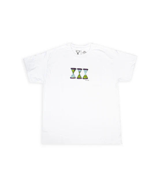 Sour buchi sourglass tee, white, Buchi art, screen printed, 100% cotton, made in Spain.